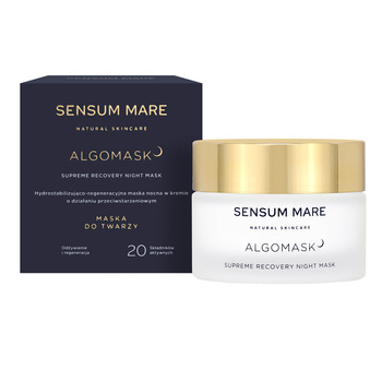 Hydro-stabilizing and regenerating overnight cream mask with anti-aging properties ALGOMASK