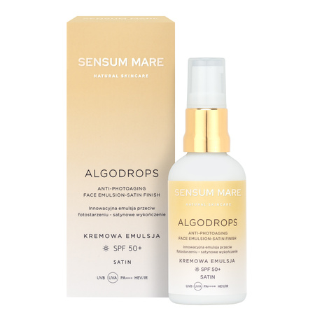 Innovative anti-photoaging emulsion - satin finish SPF 50+ ALGODROPS