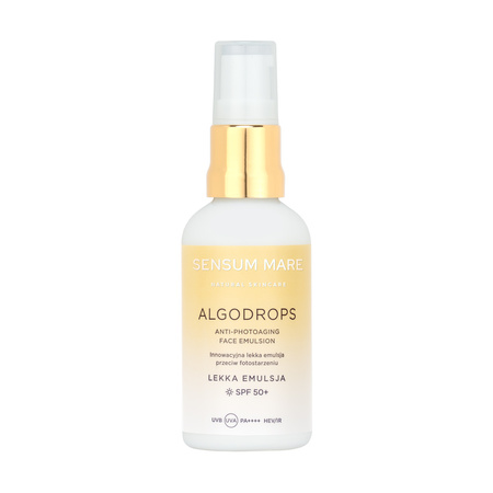 Innovative lightweight anti-photoaging emulsion SPF 50+ ALGODROPS