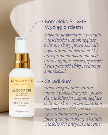 Lightweight sunscreen emulsion SPF 50+ ALGODROPS