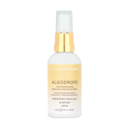 Innovative anti-photoaging emulsion - satin finish SPF 50+ ALGODROPS