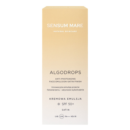 Innovative anti-photoaging emulsion - satin finish SPF 50+ ALGODROPS